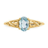 14k Madi K Synthetic Aquamarine Ring-GK277