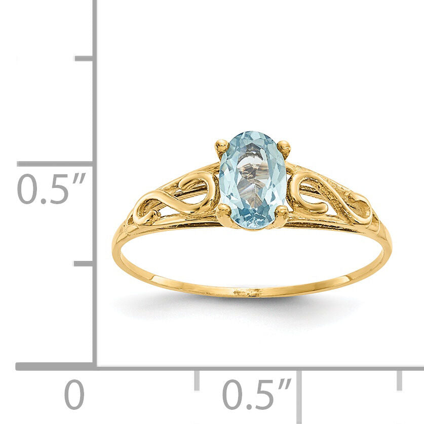 14k Madi K Synthetic Aquamarine Ring-GK277