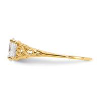 14k Madi K Synthetic White Spinel Ring-GK278