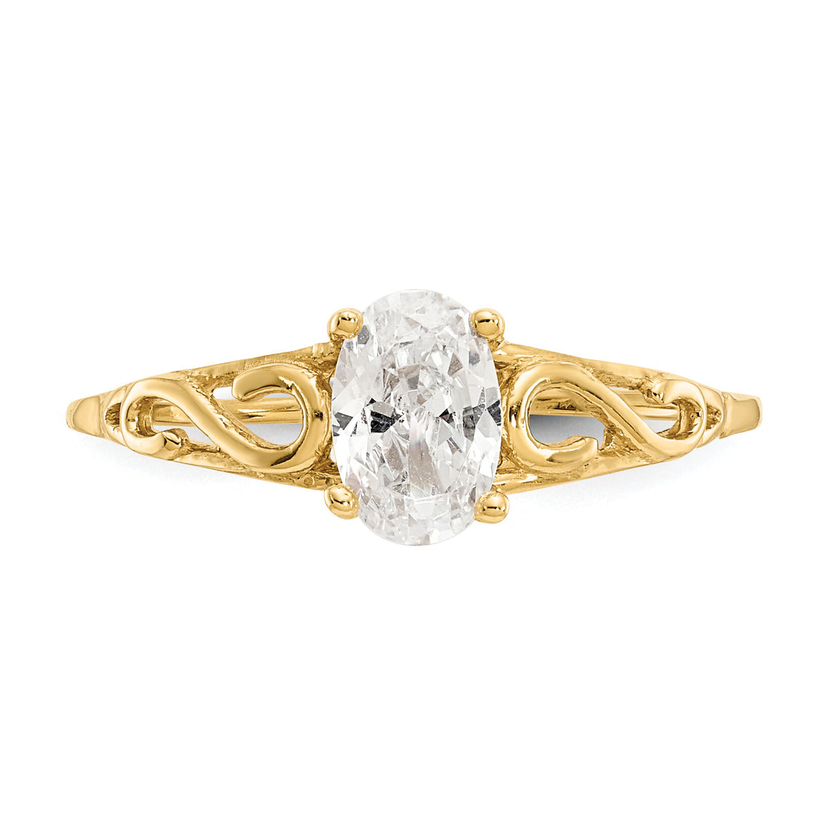 14k Madi K Synthetic White Spinel Ring-GK278