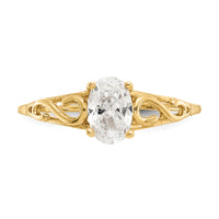14k Madi K Synthetic White Spinel Ring-GK278