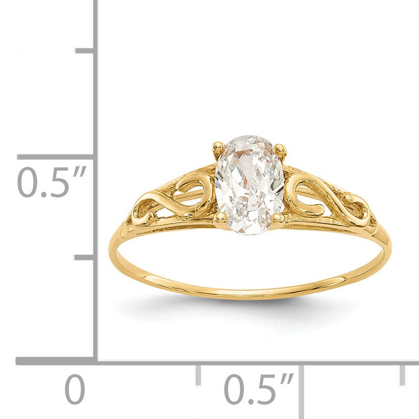 14k Madi K Synthetic White Spinel Ring-GK278