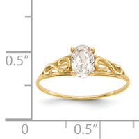 14k Madi K Synthetic White Spinel Ring-GK278