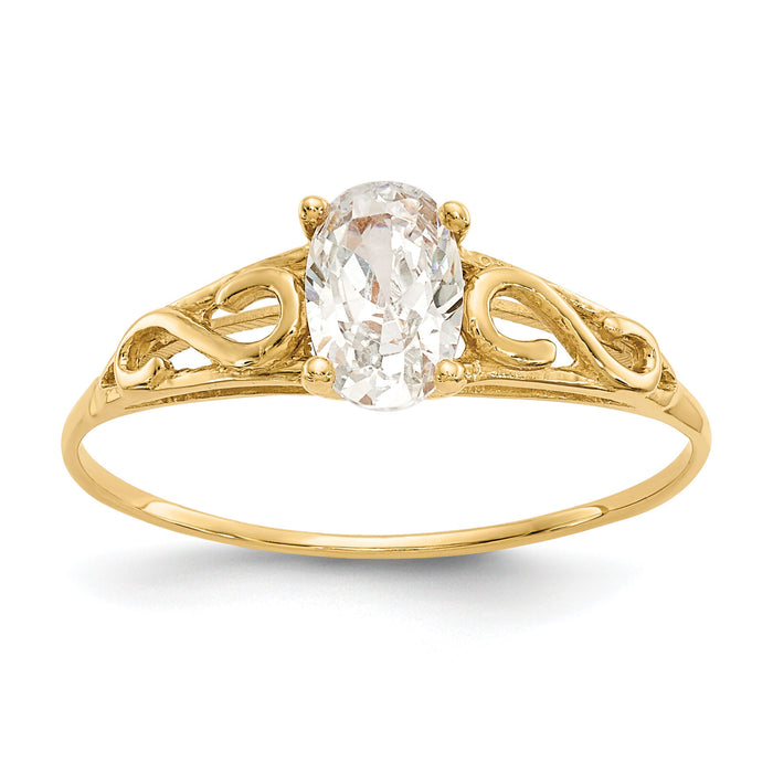 14k Madi K Synthetic White Spinel Ring-GK278
