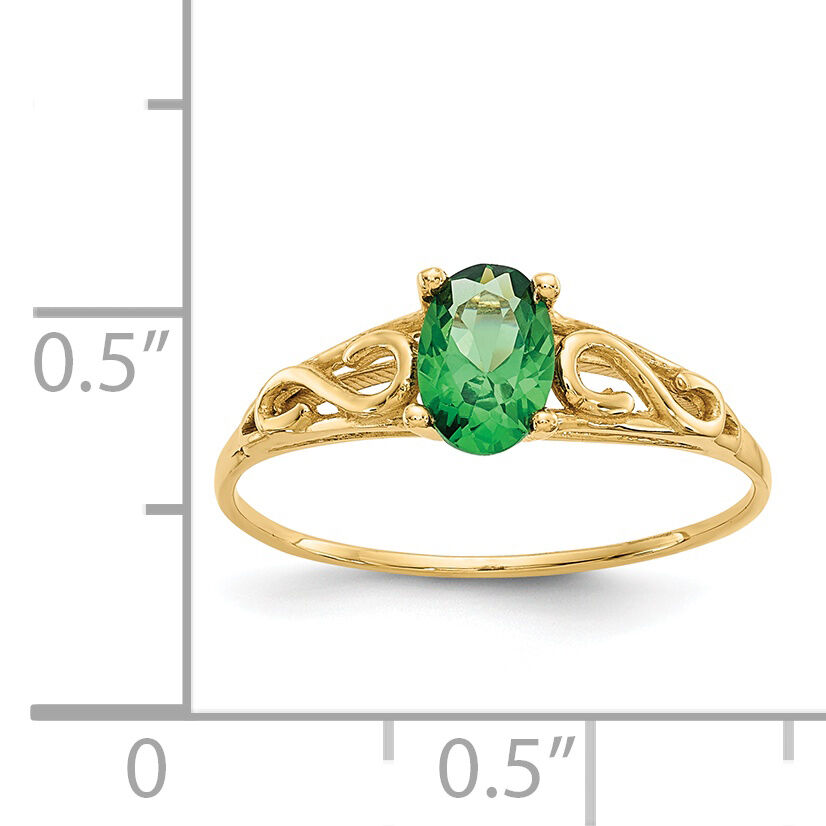 14k Madi K Synthetic Emerald Ring-GK279