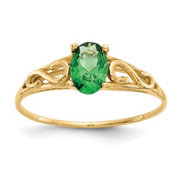 14k Madi K Synthetic Emerald Ring-GK279
