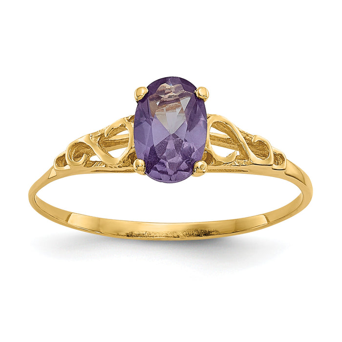 14k Madi K Synthetic Alexandrite Ring-GK280