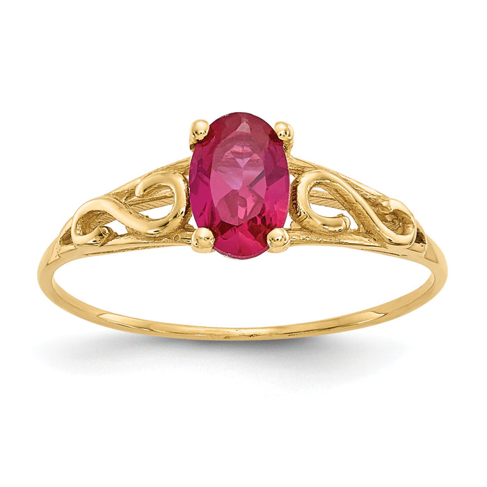 14k Madi K Synthetic Ruby Ring-GK281