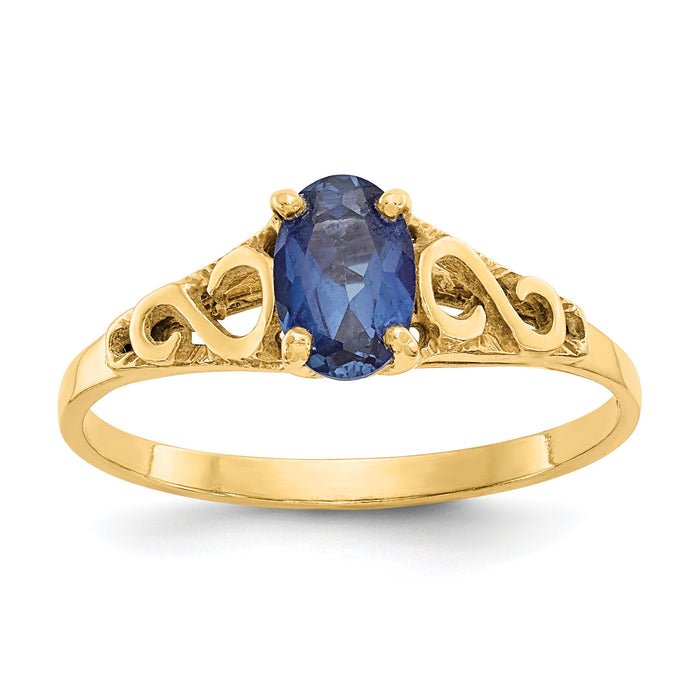 14k Madi K Synthetic Sapphire Spinel Ring-GK283