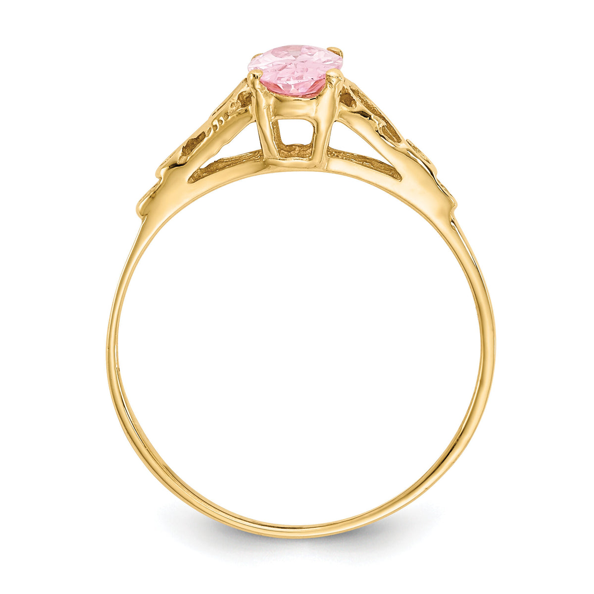 14k Madi K Synthetic Rose Zircon Ring-GK284