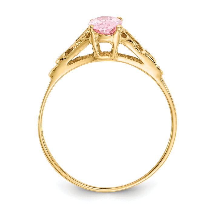 14k Madi K Synthetic Rose Zircon Ring-GK284