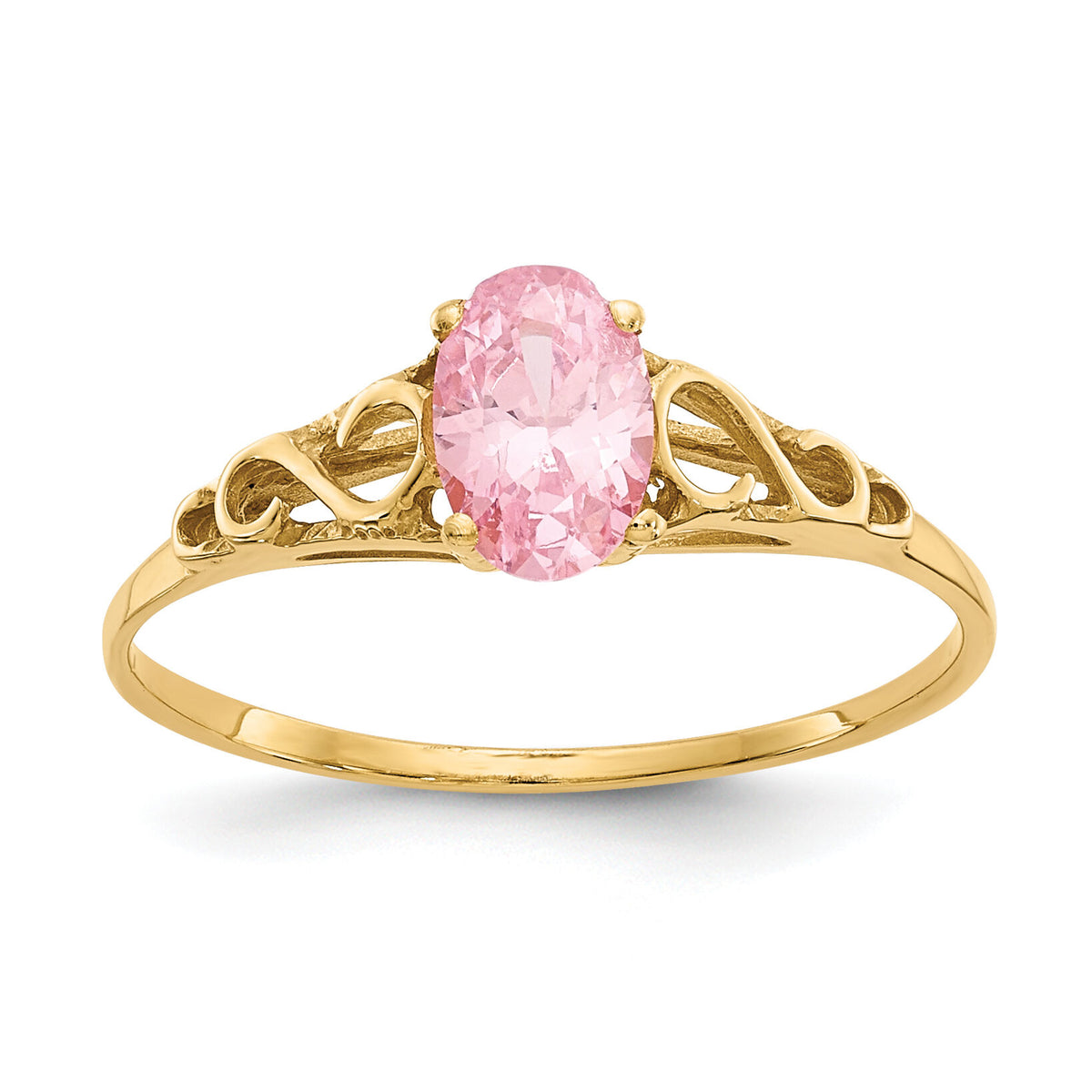 14k Madi K Synthetic Rose Zircon Ring-GK284
