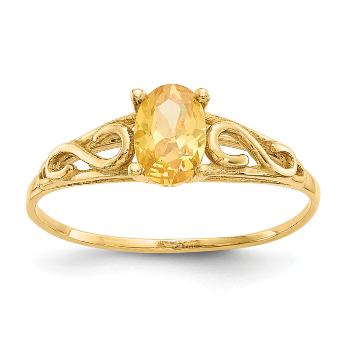 14k Madi K Synthetic Citrine Ring-GK285