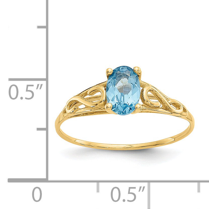 14k Madi K Synthetic Blue Zircon Ring-GK286