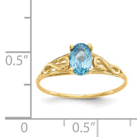 14k Madi K Synthetic Blue Zircon Ring-GK286