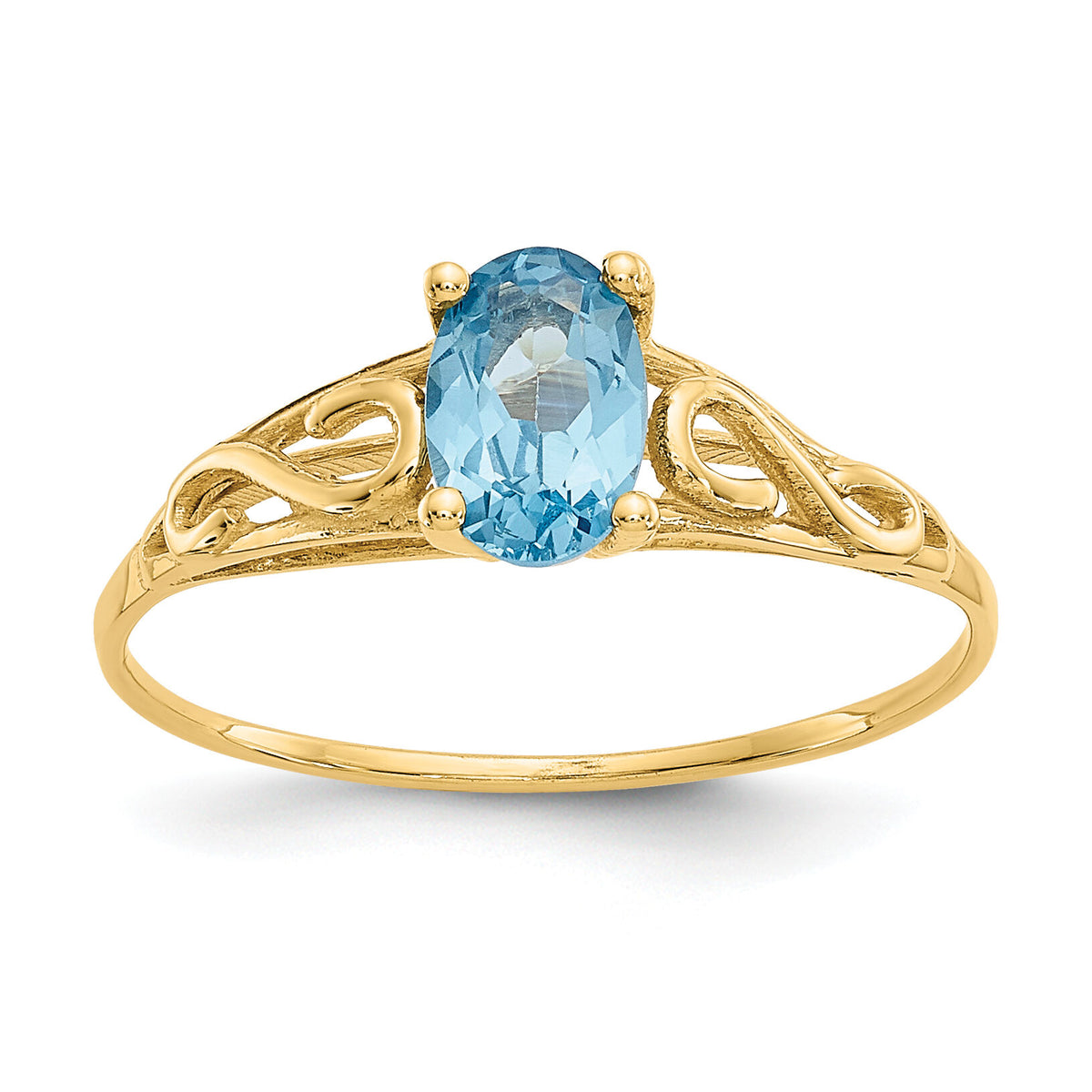 14k Madi K Synthetic Blue Zircon Ring-GK286