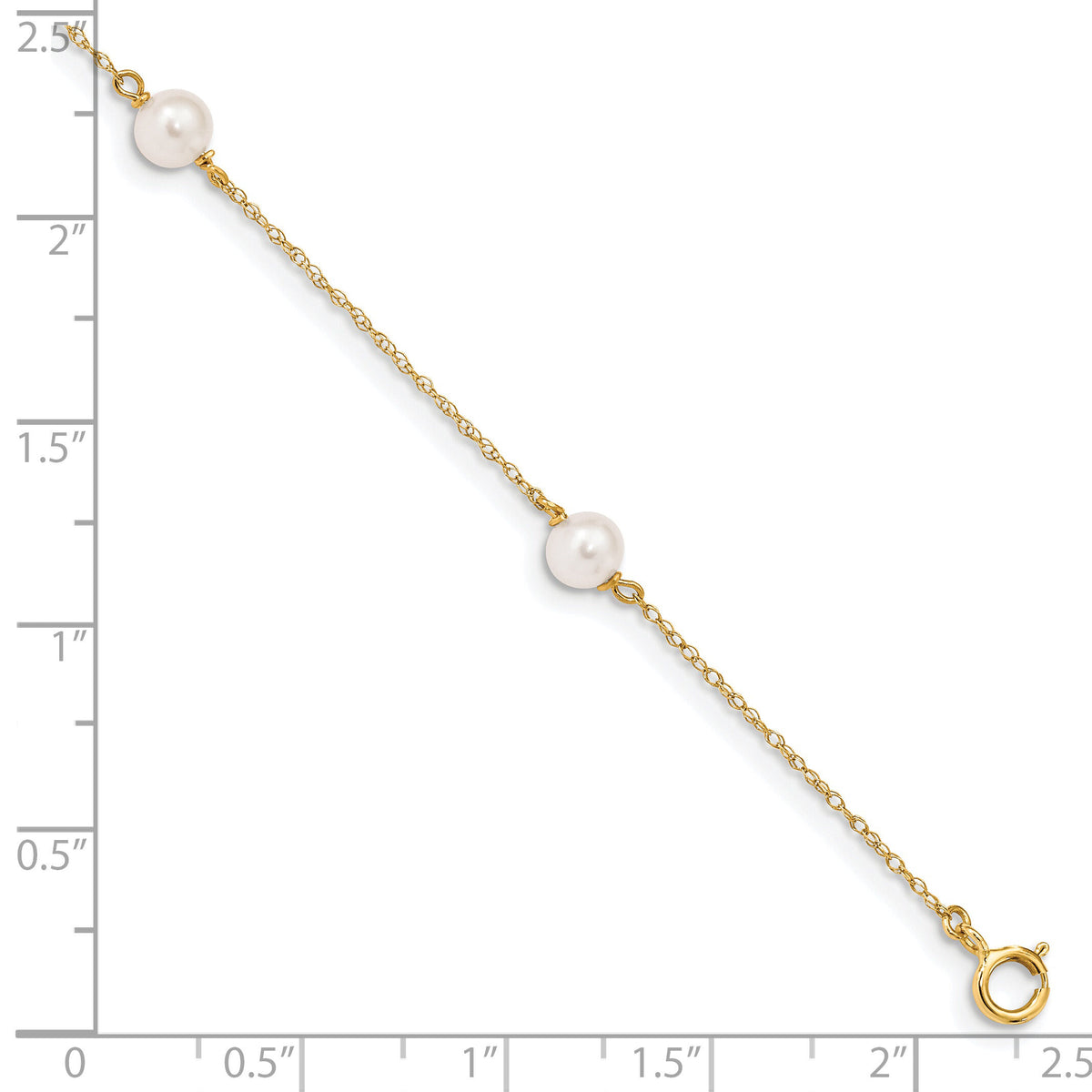 14K Madi K 5-6mm White Near-Round FWC Pearl 3-station Bracelet-GK321-6