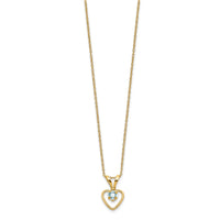 14k Madi K 3mm Aquamarine Heart Birthstone Necklace-GK402-15