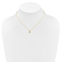 14k Madi K 3mm White Zircon Heart Birthstone Necklace-GK403-15