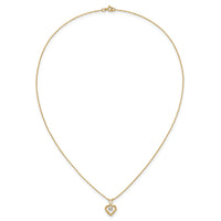 14k Madi K 3mm White Zircon Heart Birthstone Necklace-GK403-15