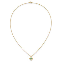 14k Madi K 3mm Emerald Heart Birthstone Necklace-GK407-15