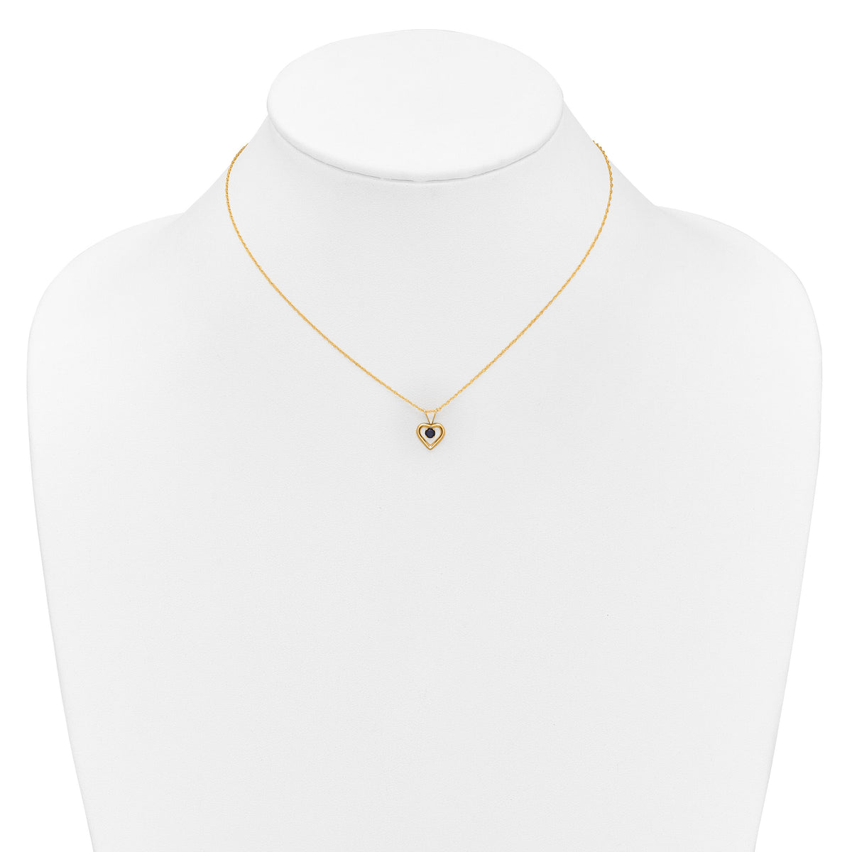 14k Madi K 3mm Sapphire Heart Birthstone Necklace-GK411-15