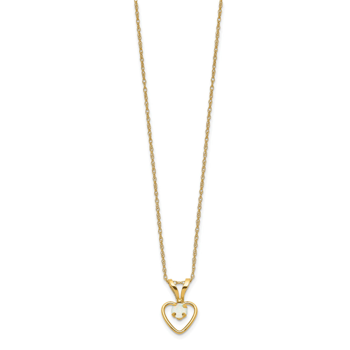 14k Madi K 3mm Opal Heart Necklace-GK412-15