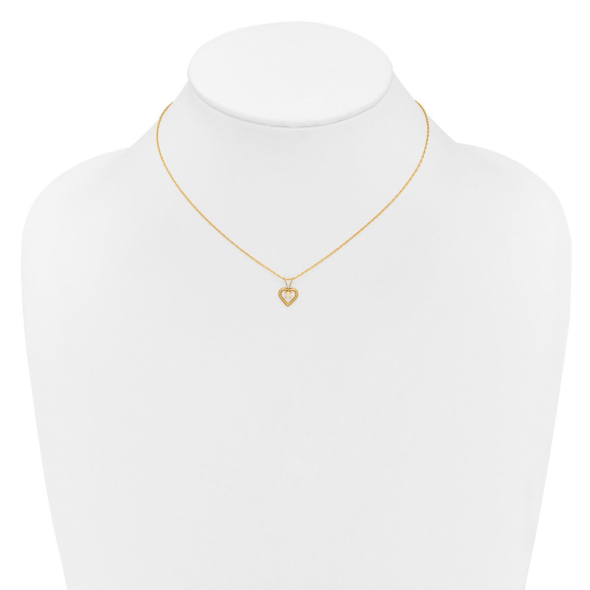 14k Madi K 3mm Opal Heart Necklace-GK412-15