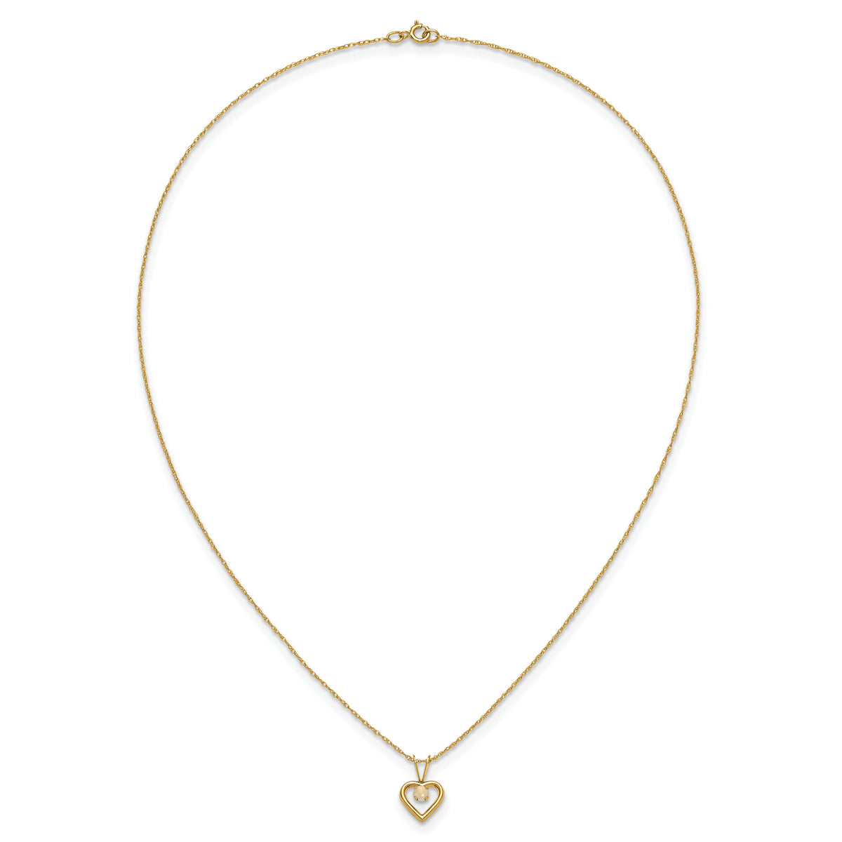 14k Madi K 3mm Opal Heart Necklace-GK412-15