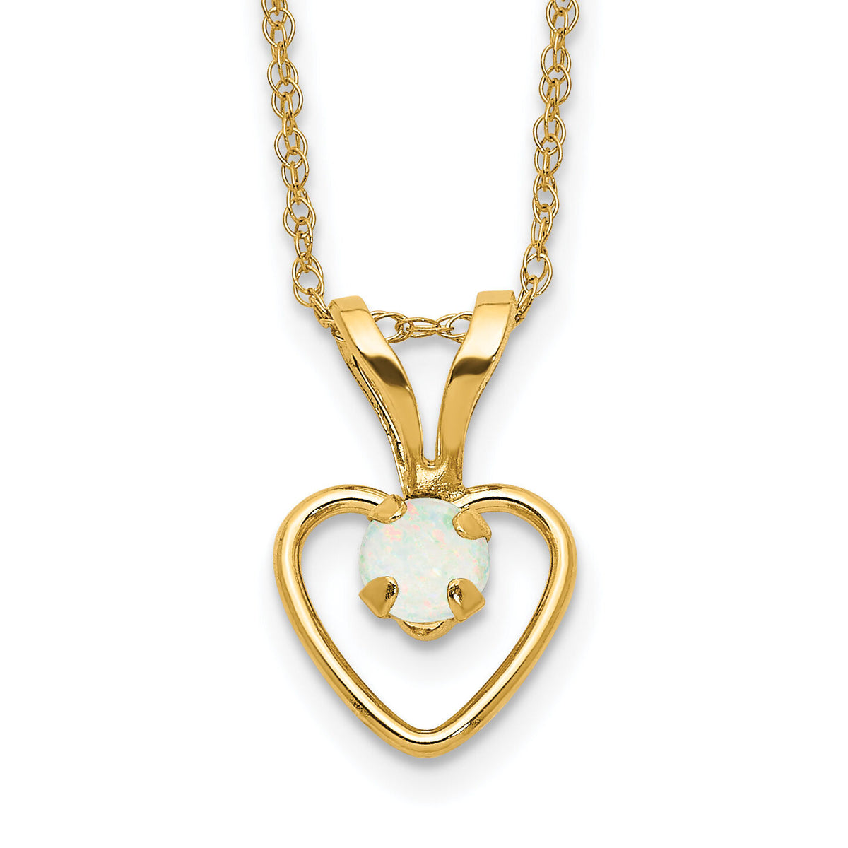 14k Madi K 3mm Opal Heart Necklace-GK412-15