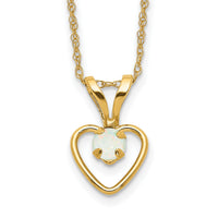 14k Madi K 3mm Opal Heart Necklace-GK412-15