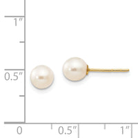 14k Madi K 5-6mm White Near Round Freshwater Cultured Pearl Post Earrings-GK416