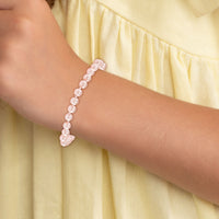 14k Madi K 4.5mm-5.5mm Pink Imitation Shell Pearl 5.25in Bracelet-GK558-5.25