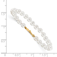 14k Madi K 4.5mm-5.5mm White Imitation Shell Pearl Bracelet-GK559-5.25