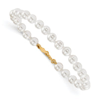 14k Madi K 4.5mm-5.5mm White Imitation Shell Pearl Bracelet-GK559-5.25