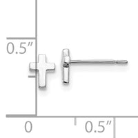 14k White Gold Madi K Children's Cross Post Earrings-GK689W