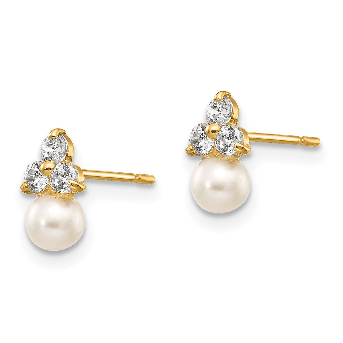14k Madi K CZ and FW Cultured Pearl Post Earrings-GK700