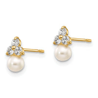 14k Madi K CZ and FW Cultured Pearl Post Earrings-GK700