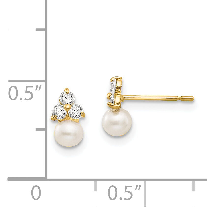 14k Madi K CZ and FW Cultured Pearl Post Earrings-GK700