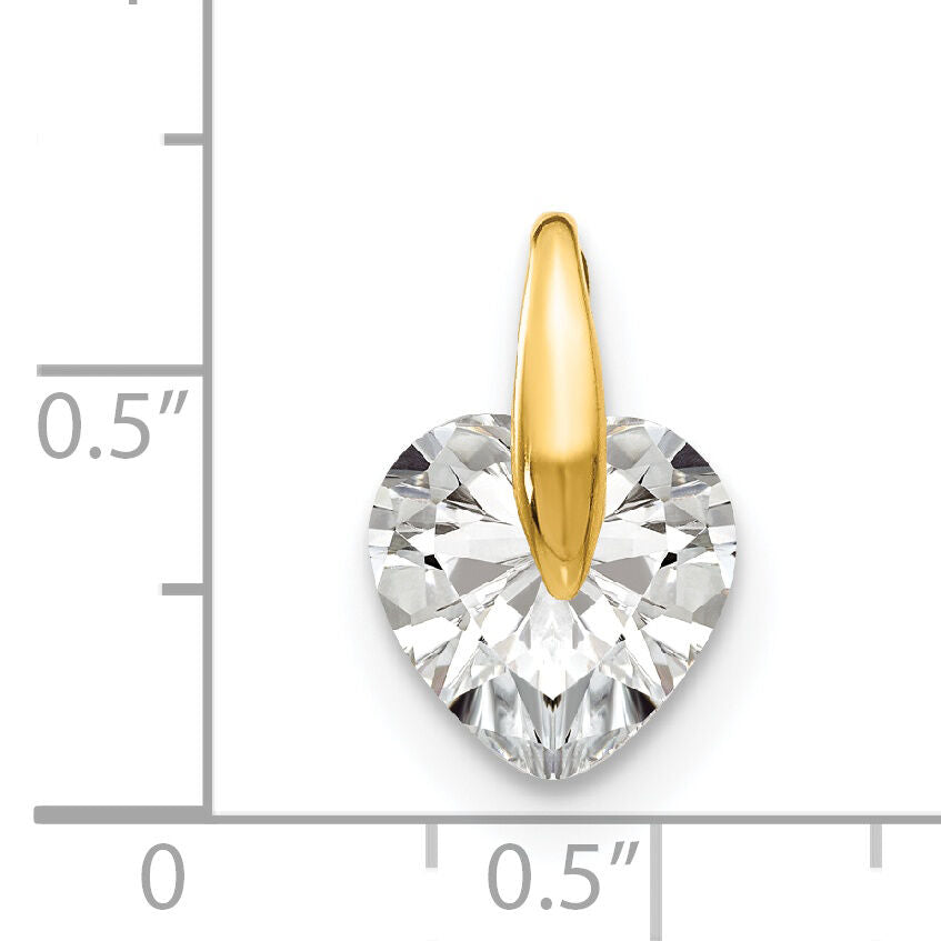 14k Madi K CZ Children's Heart Pendant-GK868