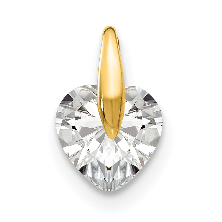 14k Madi K CZ Children's Heart Pendant-GK868