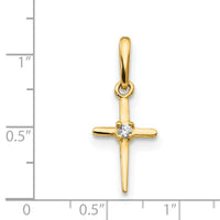 14k Madi K CZ Children's Cross Pendant-GK874