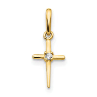 14k Madi K CZ Children's Cross Pendant-GK874