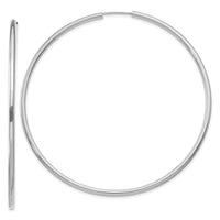 14k White Gold 2mm Polished Endless Hoop Earrings-H1000