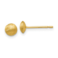 14K 5mm Satin Puffed Button Post Earrings-H1018