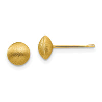 14K 7mm Satin Button Earrings-H1019