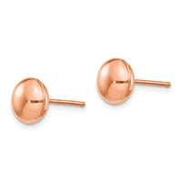 14k Rose Polished 8mm Button Post Earrings-H1024