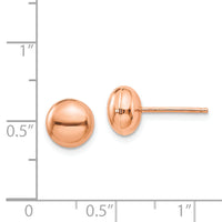14k Rose Polished 8mm Button Post Earrings-H1024