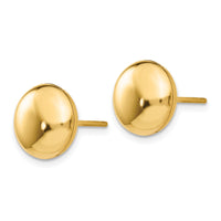 14k Polished 10.5mm Button Post Earrings-H1025