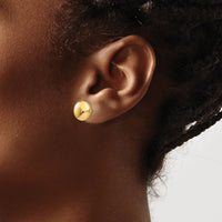 14k Polished 10.5mm Button Post Earrings-H1025